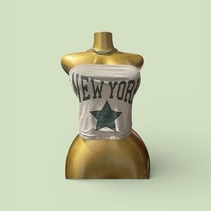 Women's Gray Strapless Top